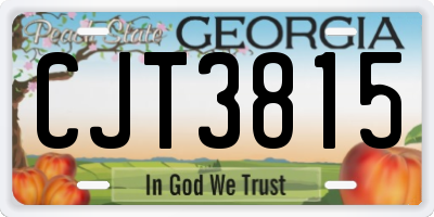 GA license plate CJT3815