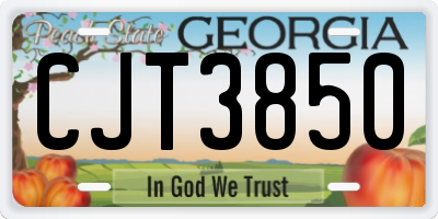 GA license plate CJT3850