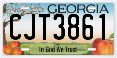 GA license plate CJT3861