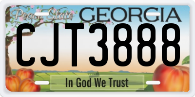 GA license plate CJT3888