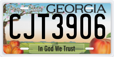 GA license plate CJT3906