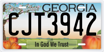 GA license plate CJT3942
