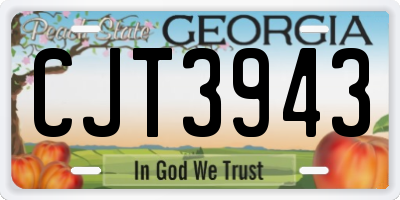 GA license plate CJT3943