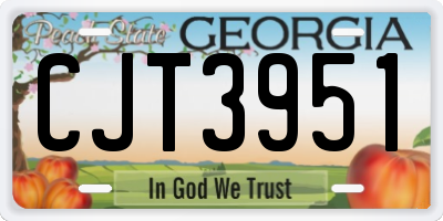 GA license plate CJT3951