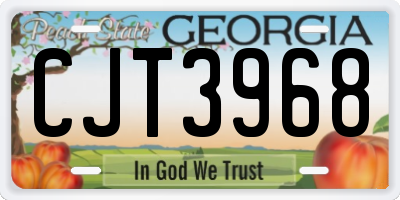 GA license plate CJT3968