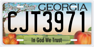 GA license plate CJT3971