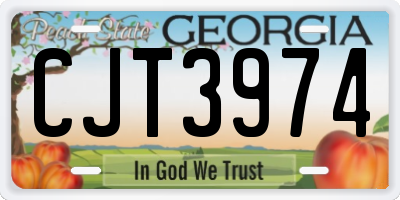 GA license plate CJT3974