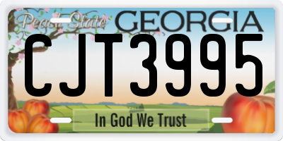 GA license plate CJT3995