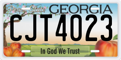 GA license plate CJT4023