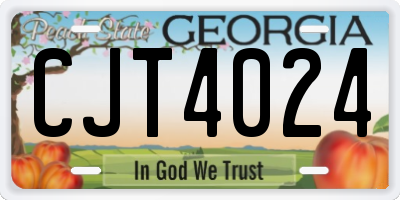 GA license plate CJT4024