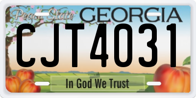 GA license plate CJT4031