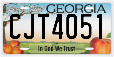 GA license plate CJT4051