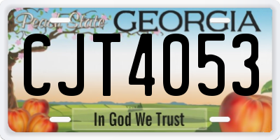 GA license plate CJT4053