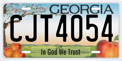 GA license plate CJT4054