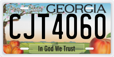 GA license plate CJT4060