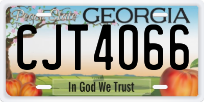 GA license plate CJT4066