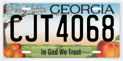GA license plate CJT4068