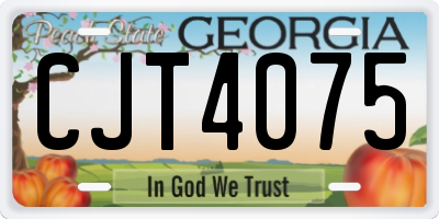 GA license plate CJT4075