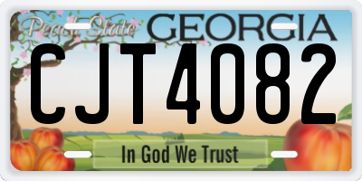 GA license plate CJT4082
