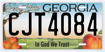 GA license plate CJT4084