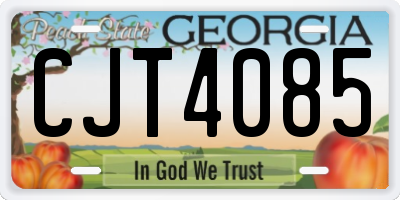GA license plate CJT4085