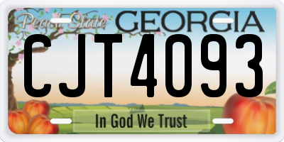 GA license plate CJT4093