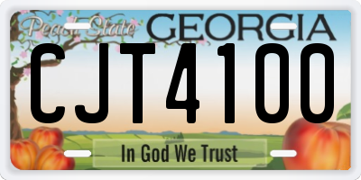 GA license plate CJT4100
