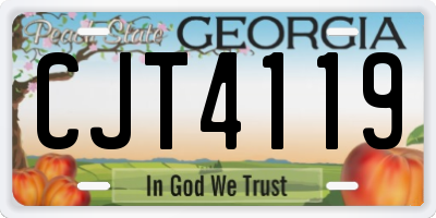 GA license plate CJT4119