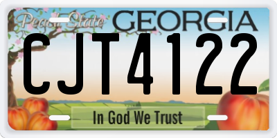 GA license plate CJT4122