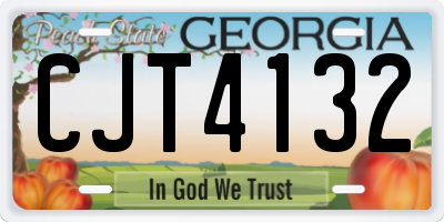 GA license plate CJT4132