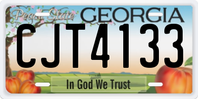 GA license plate CJT4133