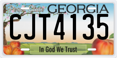 GA license plate CJT4135
