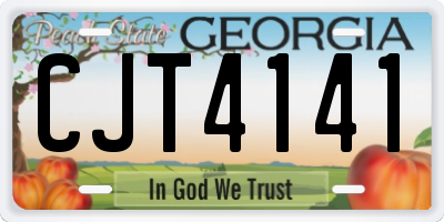 GA license plate CJT4141