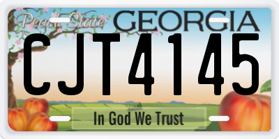 GA license plate CJT4145