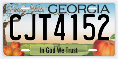 GA license plate CJT4152