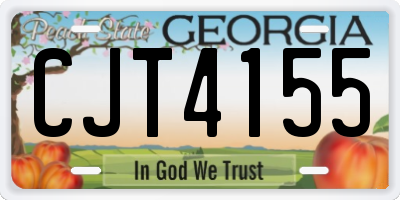 GA license plate CJT4155