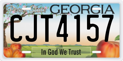 GA license plate CJT4157