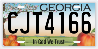 GA license plate CJT4166