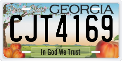 GA license plate CJT4169
