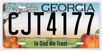 GA license plate CJT4177