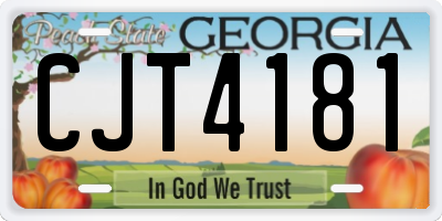 GA license plate CJT4181