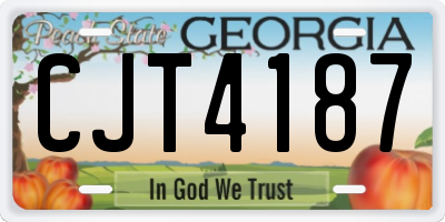 GA license plate CJT4187