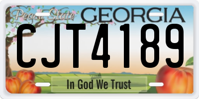 GA license plate CJT4189