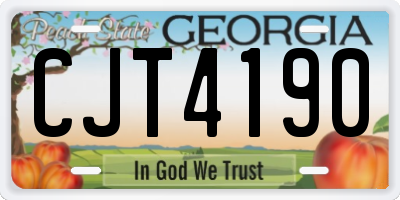 GA license plate CJT4190