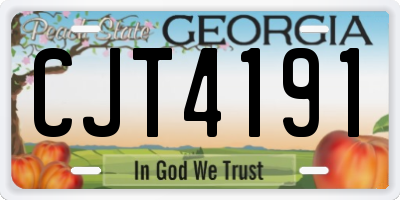 GA license plate CJT4191