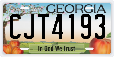 GA license plate CJT4193
