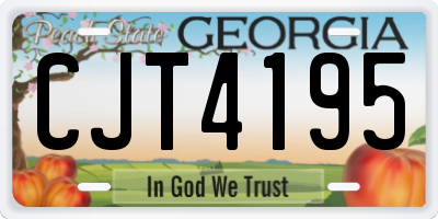 GA license plate CJT4195