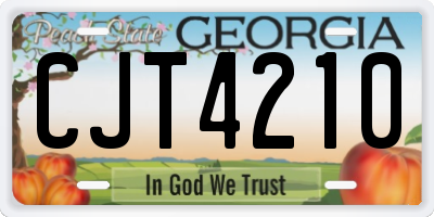 GA license plate CJT4210