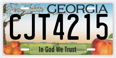 GA license plate CJT4215