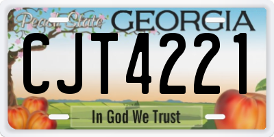 GA license plate CJT4221